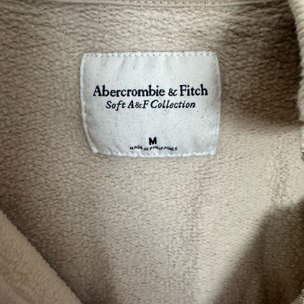 Abercrombie & Fitch Beige Quarter-Zip Sweatshirt - Picture 3 of 5